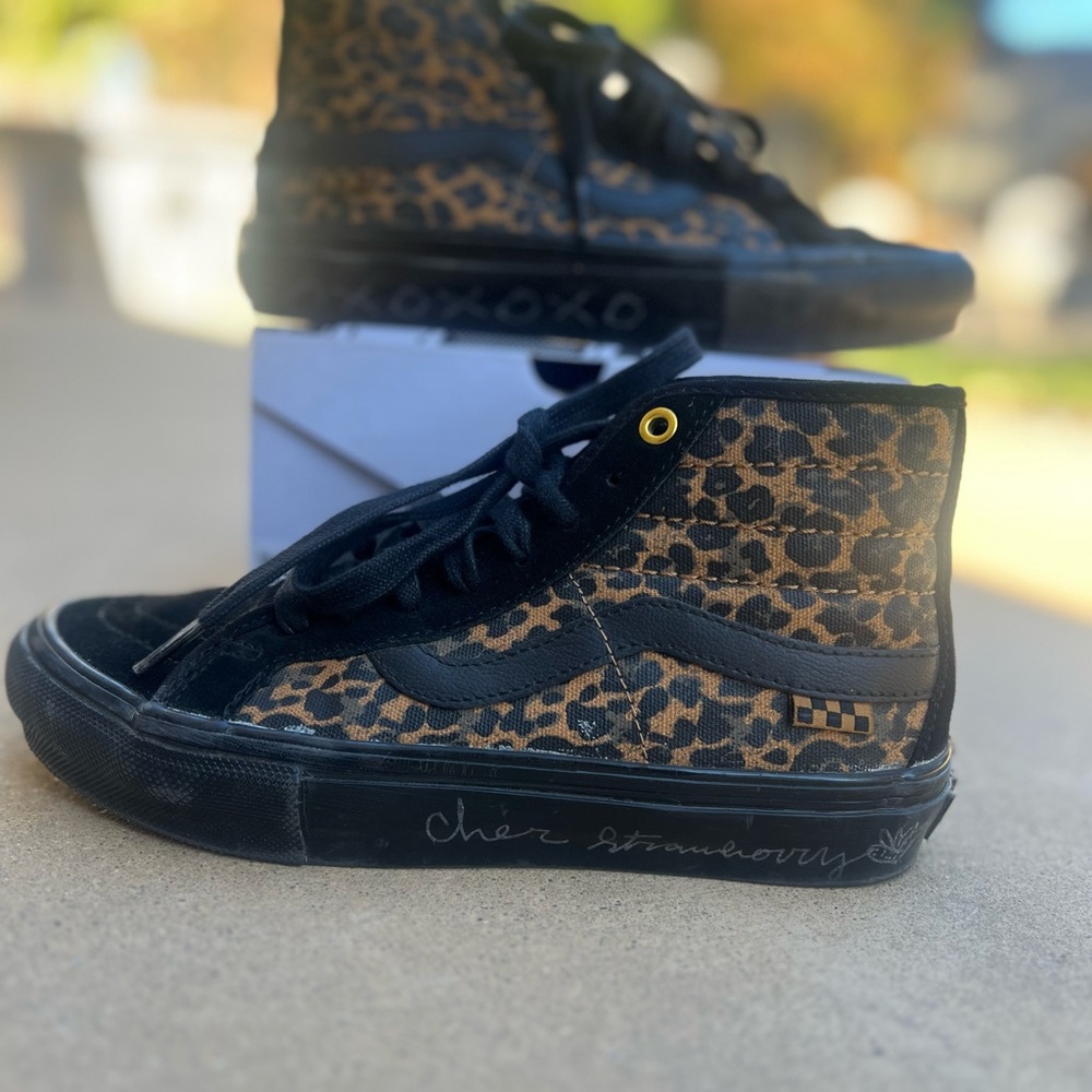 Vans Leopard Print High-Top Sneakers